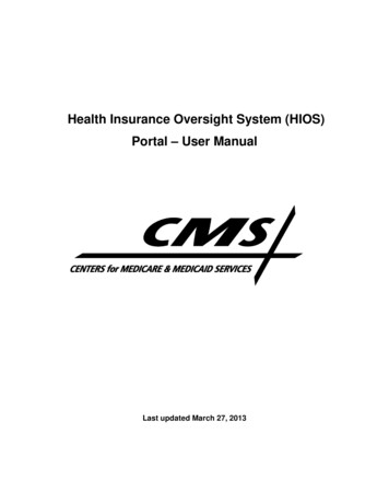 Health Insurance Oversight System (HIOS) Technical Instructions . - CMS