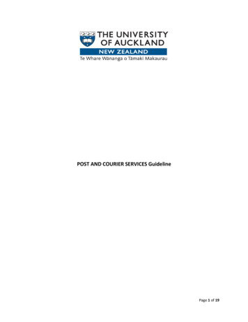 POST AND COURIER SERVICES Guideline - University Of Auckland