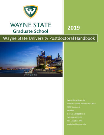 Wayne State University Postdoctoral Handbook