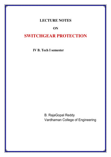 SWITCHGEAR PROTECTION