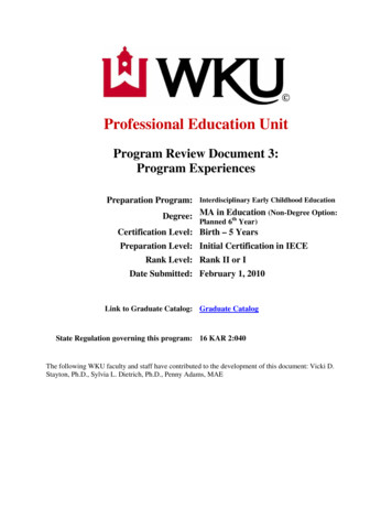 Professional Education Unit - Western Kentucky University