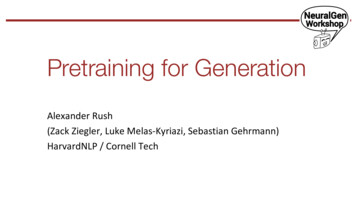Pre-Training For Generation - Harvard NLP