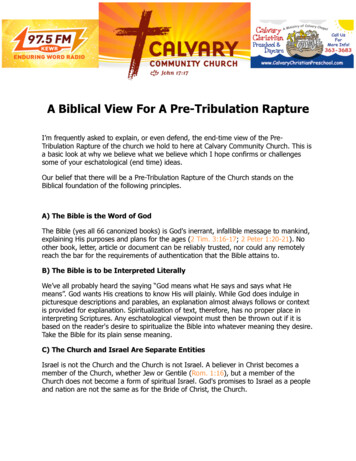 A Biblical View For A Pre-Tribulation Rapture