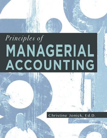 Principles Of Managerial Accounting