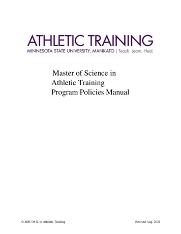 Master Of Science In Athletic Training Program Policies Manual