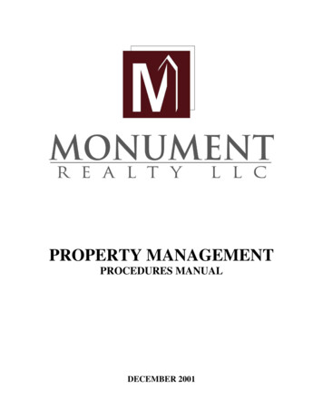 PROPERTY MANAGEMENT OPERATIONS MANUAL