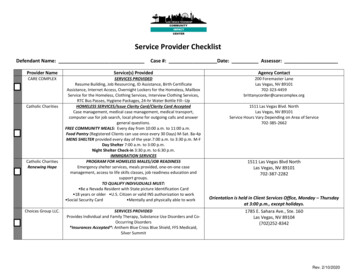 Service Provider Checklist