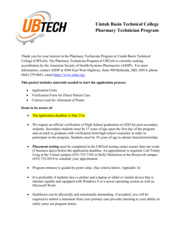Uintah Basin Technical College Pharmacy Technician Program