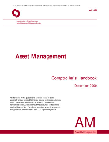 Asset Management - Office Of The Comptroller Of The .