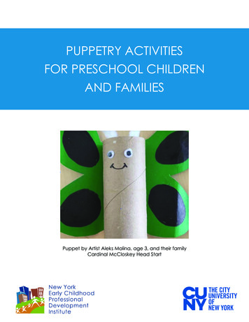 Puppetry Activities For Preschool Children And Families