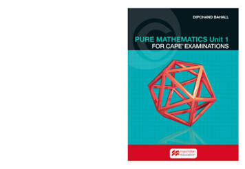 Pure Mathematics Unit 1: For CAPE Examinations