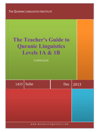 The Teacher's Guide To Quranic Linguistics Levels 1A & 1B