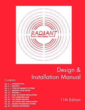 Design & Installation Manual - Radiant Company