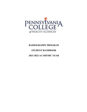 Radiography Program Student Handbook 2021-2022 Academic Year