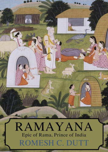 RAMAYANA Retold By C. Rajagopalachari Contents
