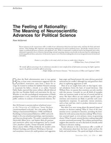 The Feeling Of Rationality: The Meaning Of Neuroscientific Advances For .