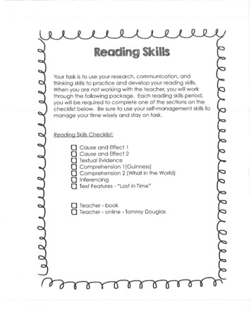 Reading Skills - MS. GORDON'S CLASS WEBSITE