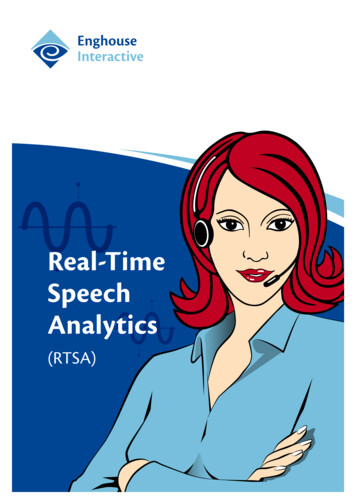 Real-Time Speech Analytics - Enghouse Interactive