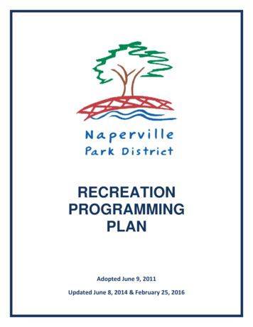RECREATION PROGRAMMING PLAN - Naperville Park District