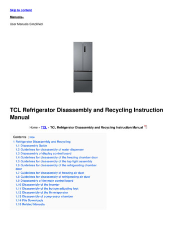 TCL Refrigerator Disassembly And Recycling Instruction .