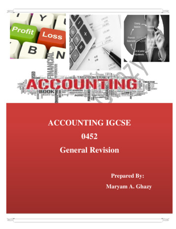 ACCOUNTING IGCSE 0452 General Revision