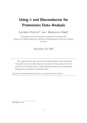 Using R And Bioconductor For Proteomics Data Analysis
