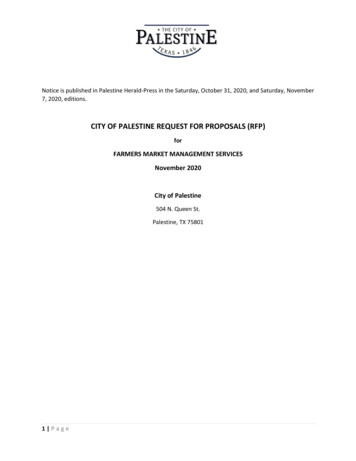 City Of Palestine Request For Proposals (Rfp)