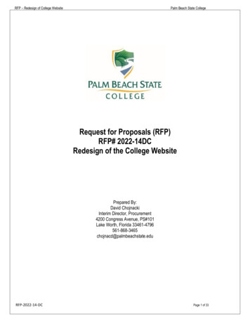 Request For Proposals (RFP) RFP# 2022-14DC Redesign Of The College Website