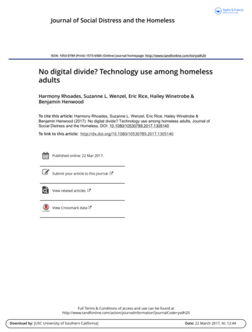 No Digital Divide? Technology Use Among Homeless Adults