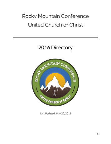 Rocky Mountain Conference United Church Of Christ