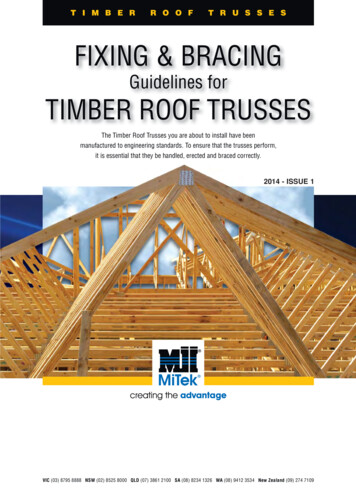 Guidelines For TIMBER ROOF TRUSSES