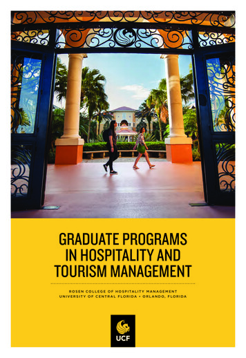 GRADUATE PROGRAMS IN HOSPITALITY AND TOURISM 