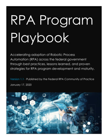 RPA Program Playbook V1 - Digital.gov