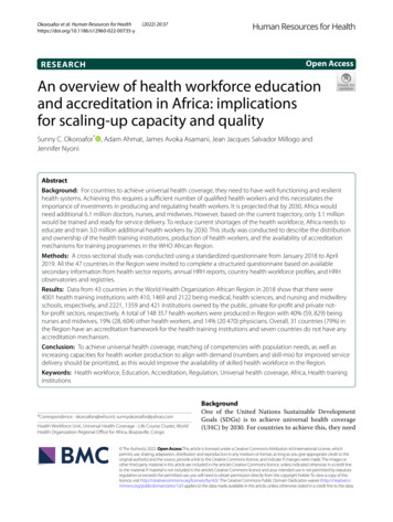 An Overview Of Health Workforce Education And Accreditation In Africa .