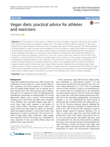 Vegan Diets: Practical Advice For Athletes And Exercisers