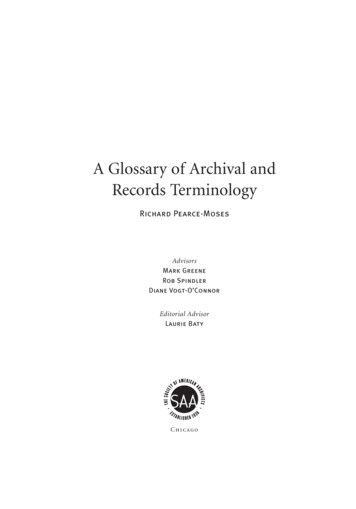 A Glossary Of Archival And Records Terminology - 70 Degrees