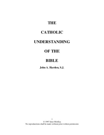 Book: The Catholic Understanding Of The Bible