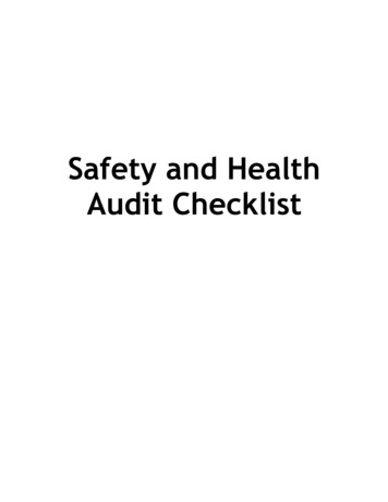 Safety And Health Audit Checklist - Cornell University