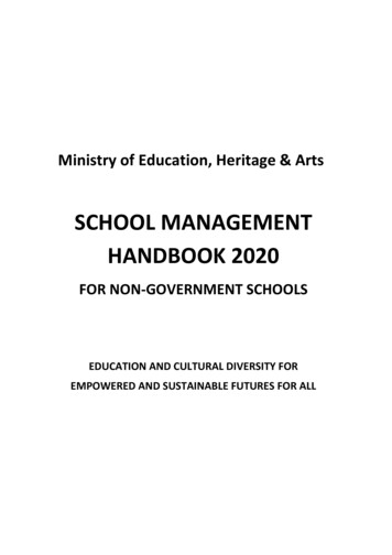 SCHOOL MANAGEMENT HANDBOOK 2020 - Education.gov.fj
