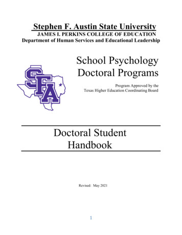 School Psychology Doctoral Programs - Sfasu.edu