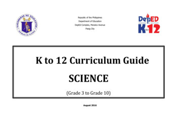 K To 12 Curriculum Guide - Department Of Education