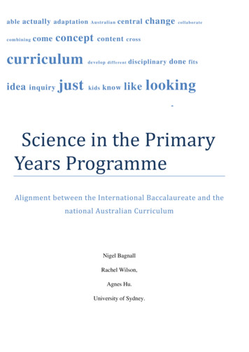 Science In The Primary Years Programme