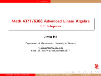 Math 4377/6308 Advanced Linear Algebra - 1.3 Subspaces