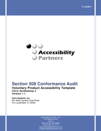 Section 508 Conformance Audit - Citrix Virtual Apps