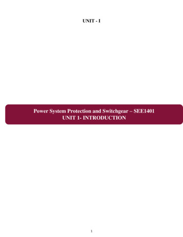 Power System Protection And Switchgear SEE1401 