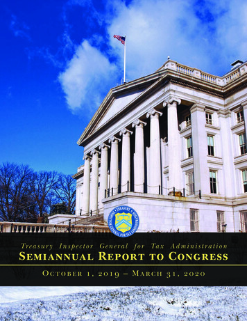 TIGTA SEMIANNUAL REPORT TO CONGRESS - Treasury.gov