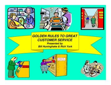 GOLDEN RULES OF CUSTOMER SERVICE