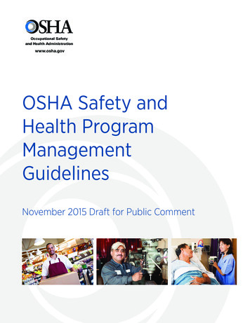 OSHA Safety And Health Program Management Guidelines