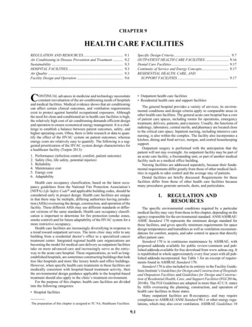 HEALTH CARE FACILITIES - ASHRAE