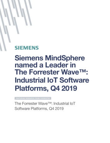 Siemens MindSphere Named A Leader In The Forrester Wave - Siemens Software